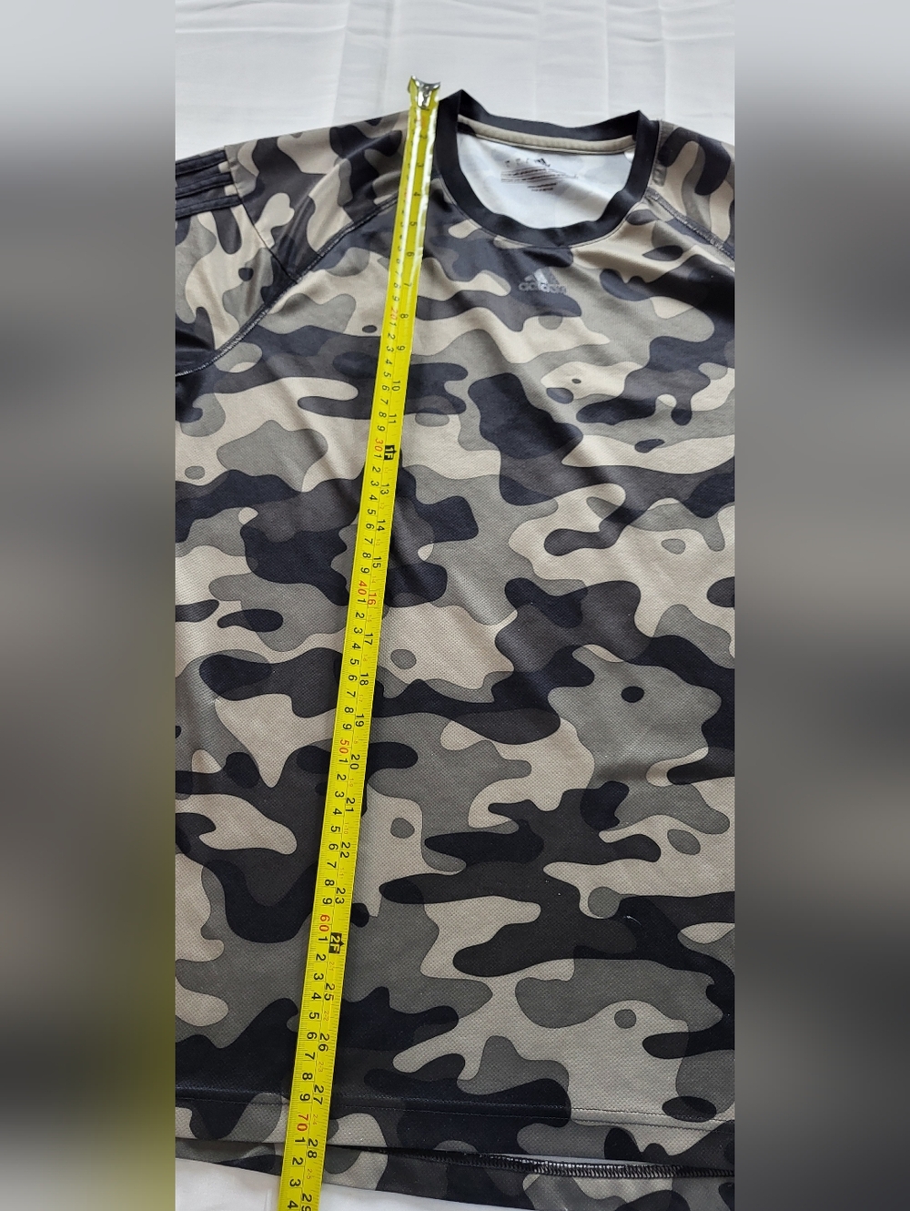 adidas Camo Short Sleeve Performance Tee - Black & Gray & Olive - Picture 10 of 12